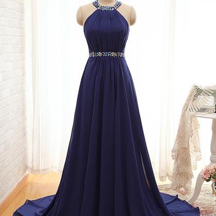 Pretty Royal Blue Evening Dresses,halter Evening..