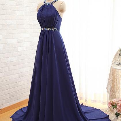 Pretty Royal Blue Evening Dresses,halter Evening..