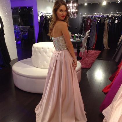 Pretty Pink Prom Dresses ,sweetheart Prom..