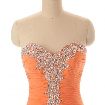 Pretty Orange Sweetheart Prom Dresses,prom..