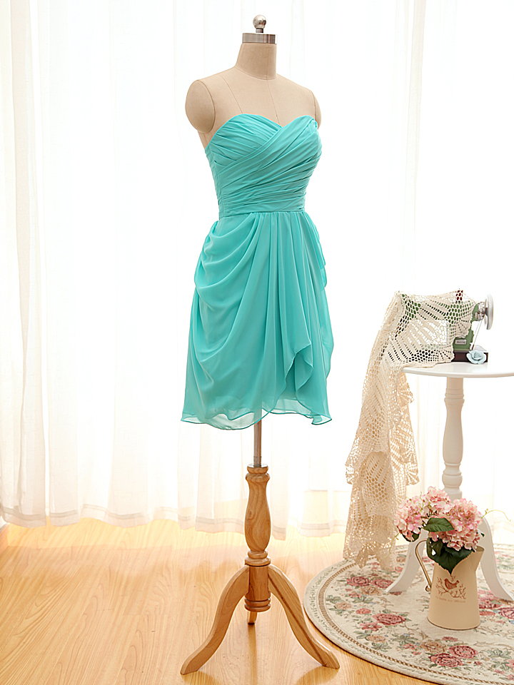 Sweetheart Short Prom Dress, Short Bridesmaid Dress, Short Evening Dress Mint, Green